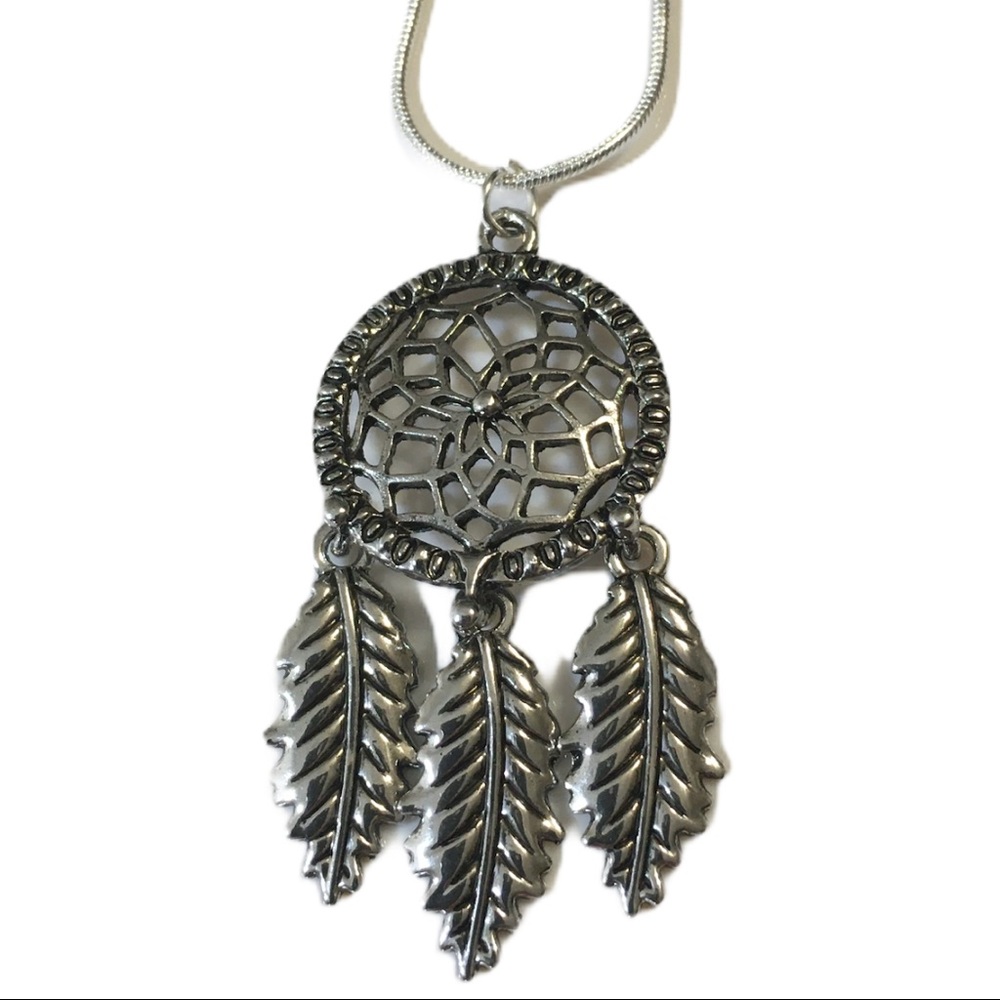 Dream Catcher Necklace, 925 Sterling Chain - Picture 2 of 6
